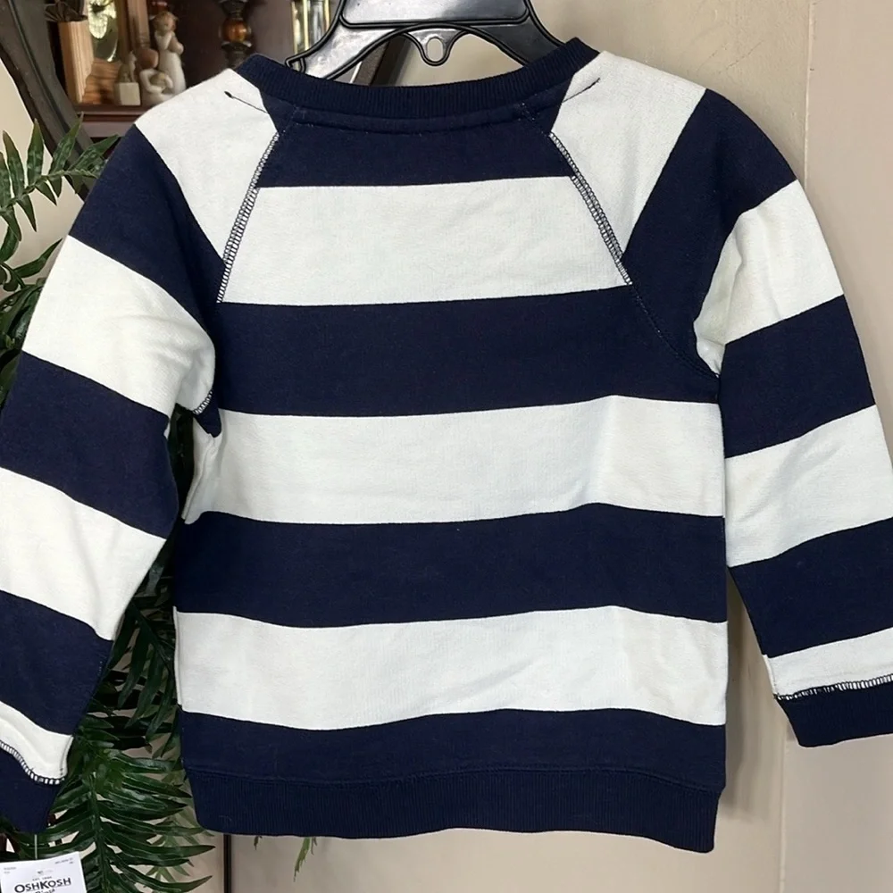 Brand New OshKosh B’Gosh Striped Nautical Bejeweled Studded Rugby Sweatshirt